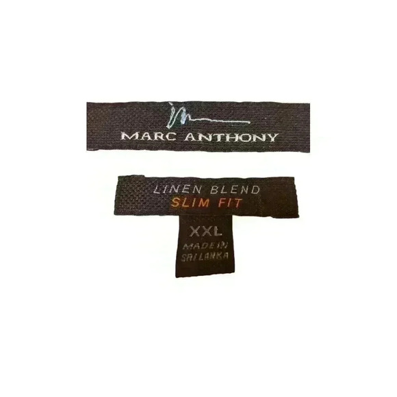 Marc Anthony Mens Slim-Fit Linen Blend Button Shirt Red Short Sleeve‎ Size XXL - Picture 9 of 15